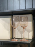 Cristina Re  Wine Glass Rose Crystal - Set of 2