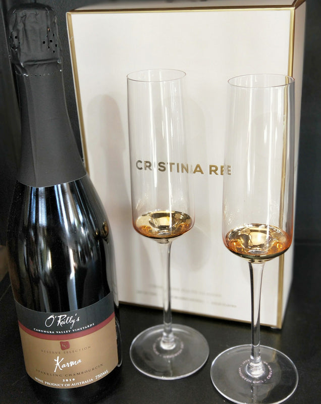 CR Champaign Flutes Clear and Gold