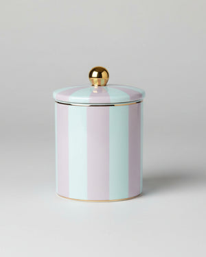 Cristina Re Blush Stripe Candle - Strawberry Champagne