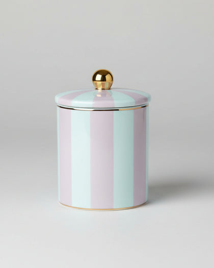 Cristina Re Blush Stripe Candle - Strawberry Champagne